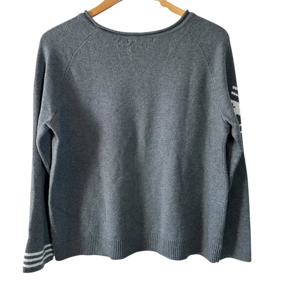 Krimson Klover Alpine Ski Graphic Sweater Gray & White Wool Blend Size Large - Picture 5 of 7